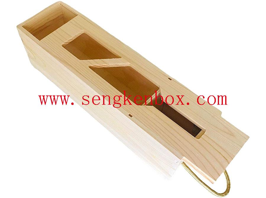 Pull-out Wine Bottl Packaging Wooden Box