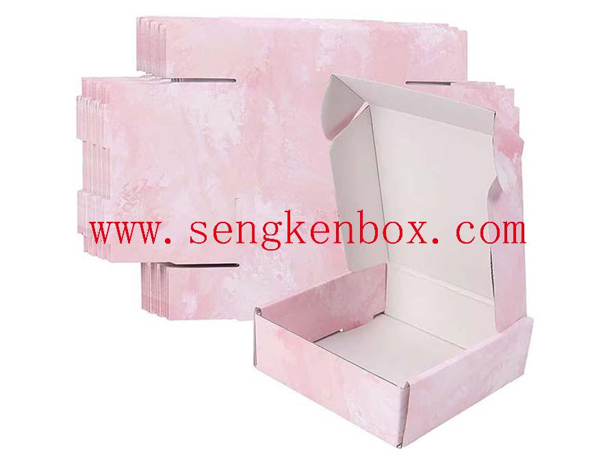 Caja de cartón plegable rosa