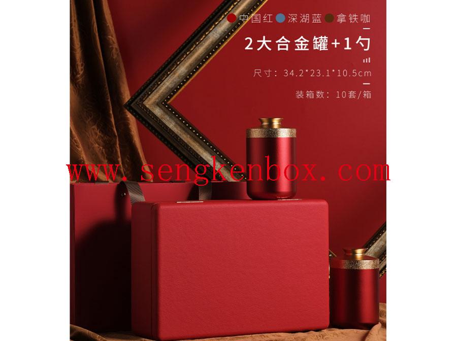 China Caja de cuero de empaquetado roja