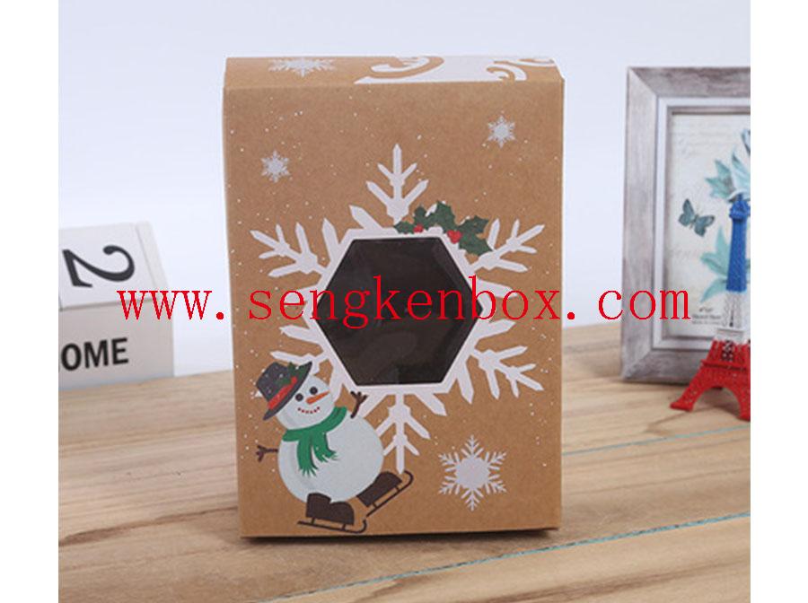 Caja de dulces de Navidad con ventana visual hexagonal