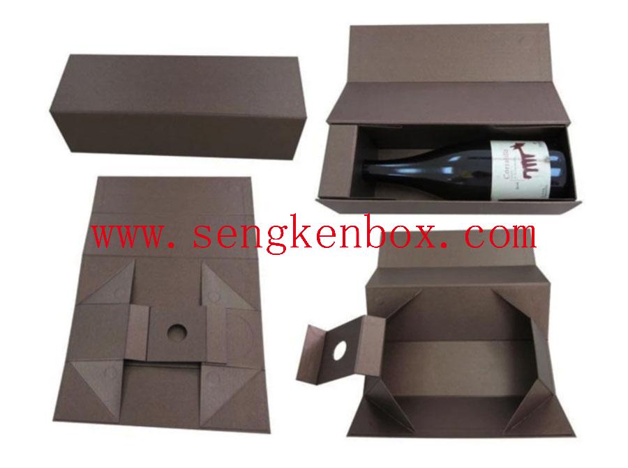 Caja de papel de embalaje de vino oscuro