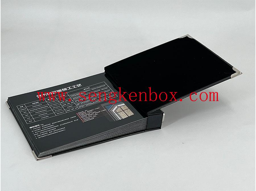 Caja de cuero de embalaje personalizado negro