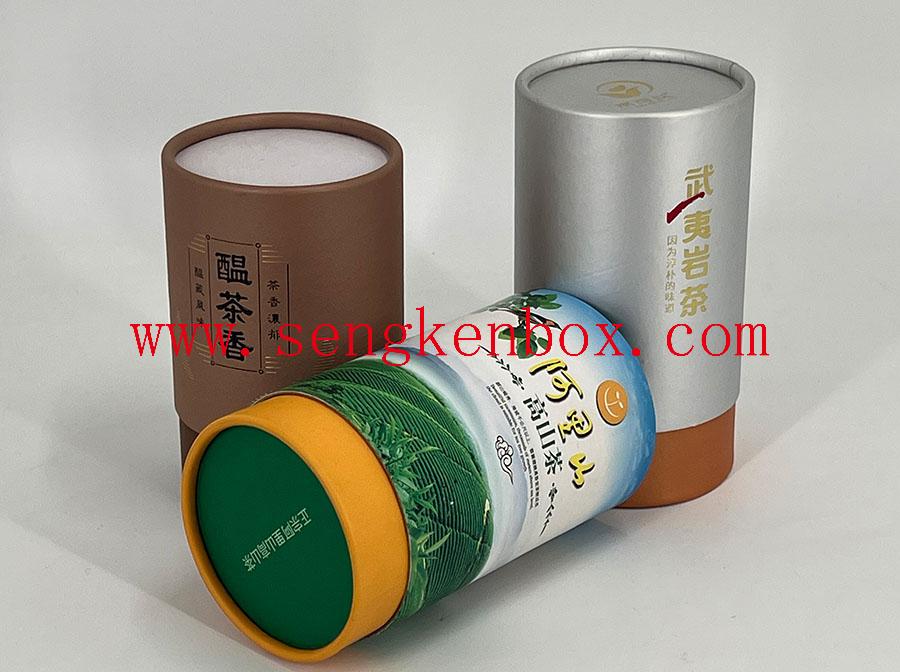 Embalaje de latas de té de papel con borde enrollado