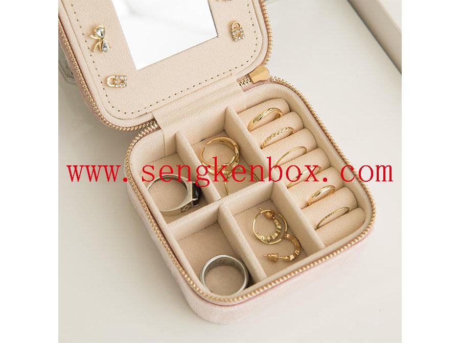 Caja de embalaje de cuero para almacenamiento de joyas
