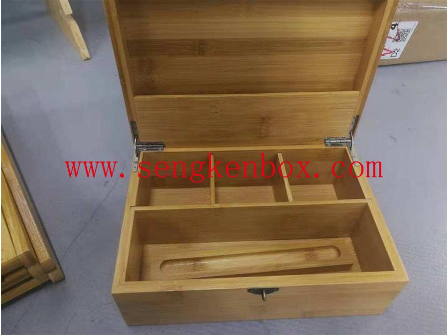 Caja de embalaje de almacenamiento de madera de bambú