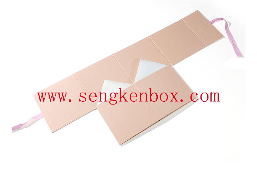Caja de embalaje de papel plegable rosa rubor