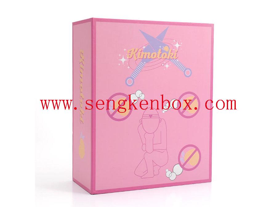 Caja de regalo de papel con patrón de doncella rosa