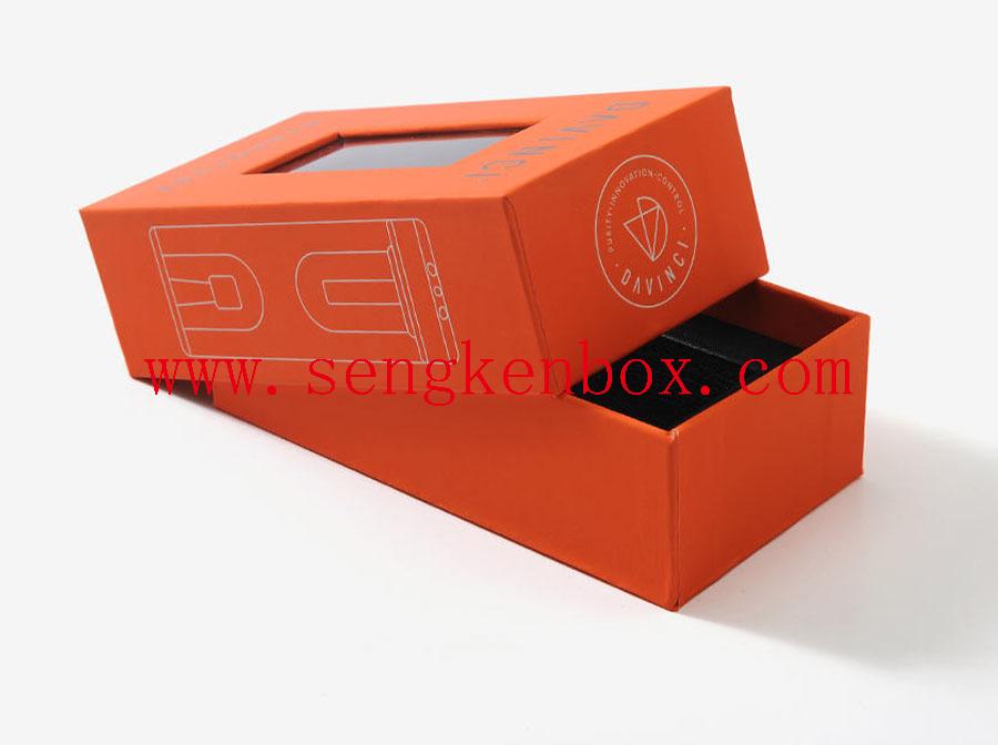 Caja de impresión personalizada de lujo naranja Clamshell