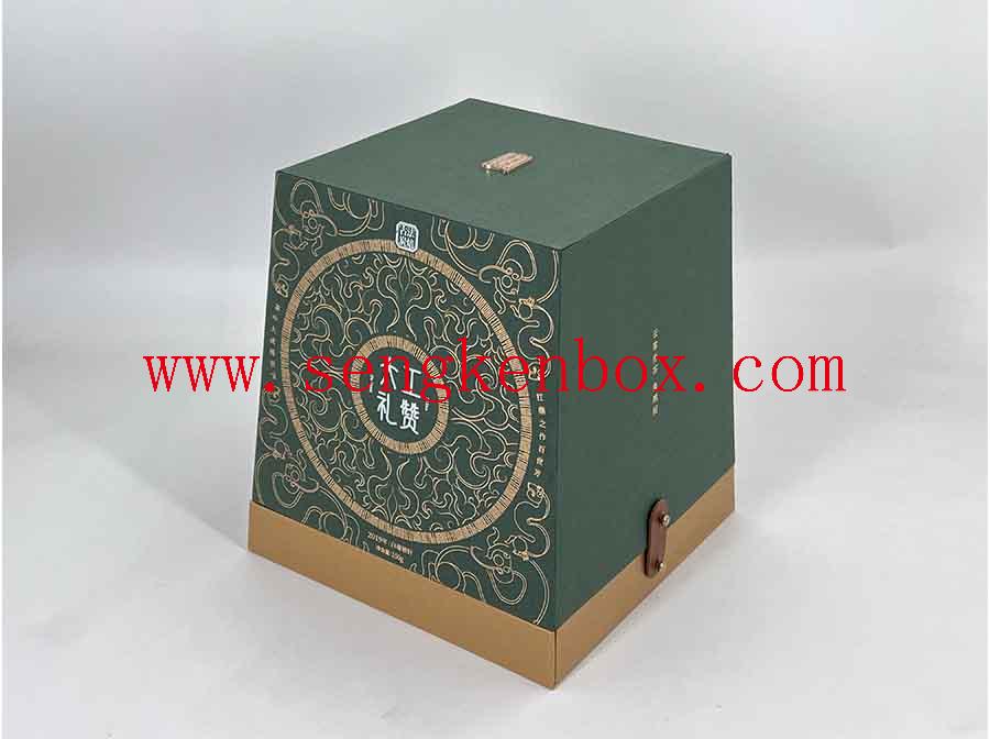 Caja de regalo de papel de cajón de té verde