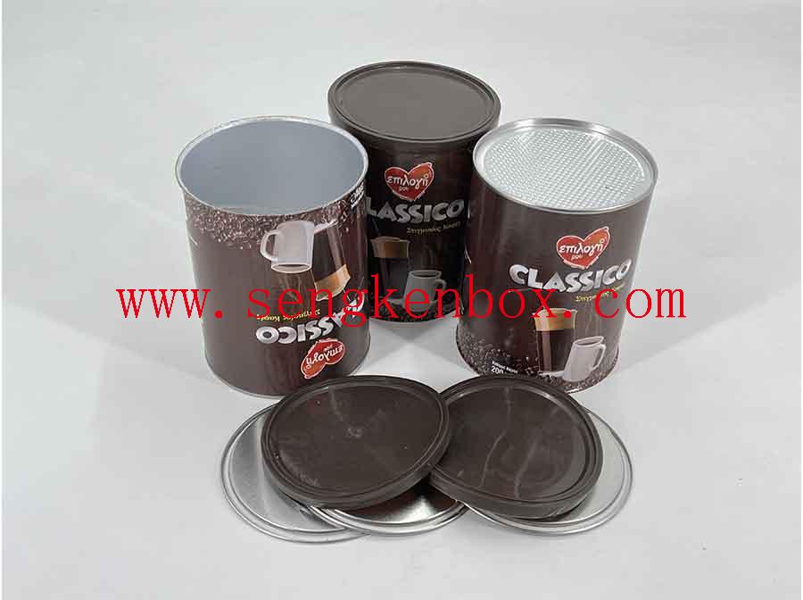 Latas de papel de embalaje de café simple