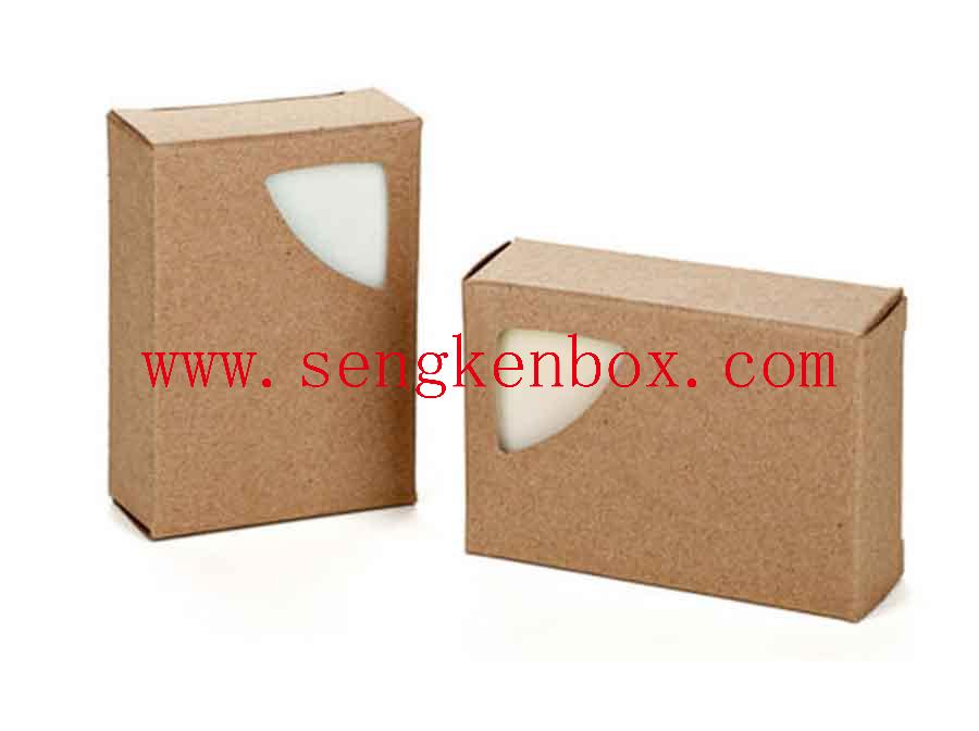 Caja de embalaje de papel de jabón marrón natural