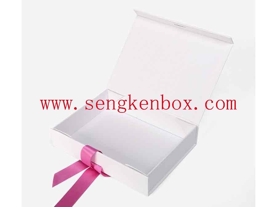 Caja de embalaje de papel magnético de cinta de ropa