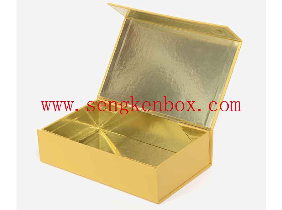 caja de regalo de papel con forma de libro amarillo