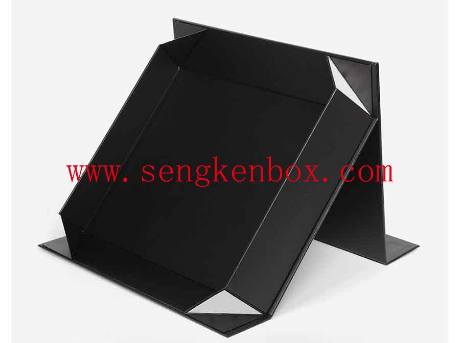 Caja de embalaje de papel negro magnético