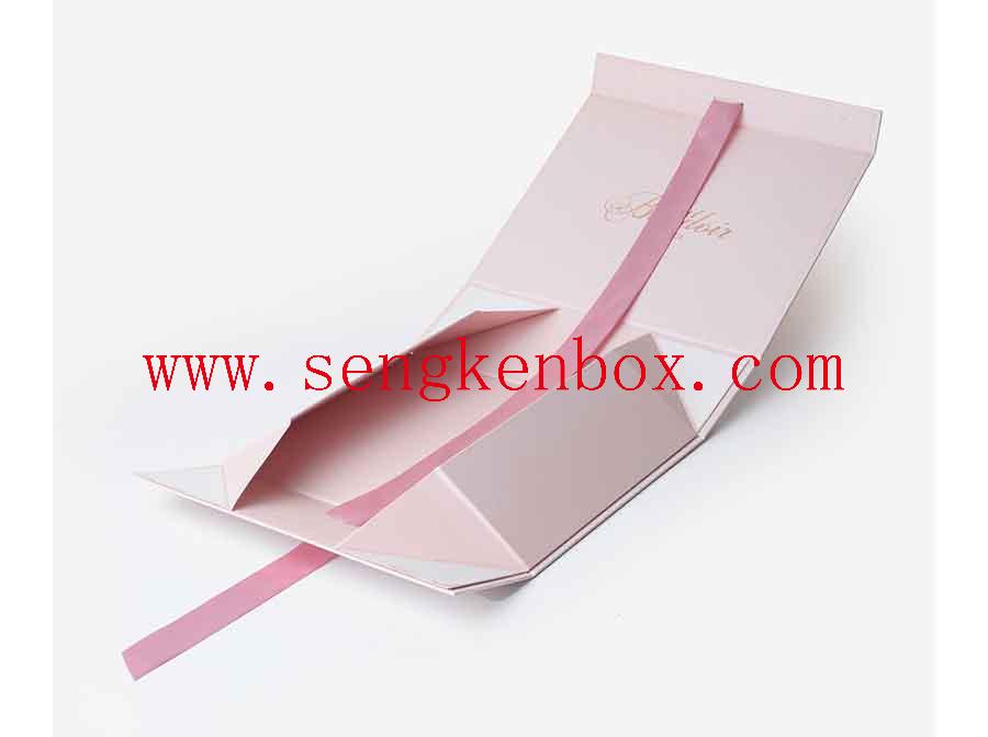 caja de regalo de papel rosa personalizada