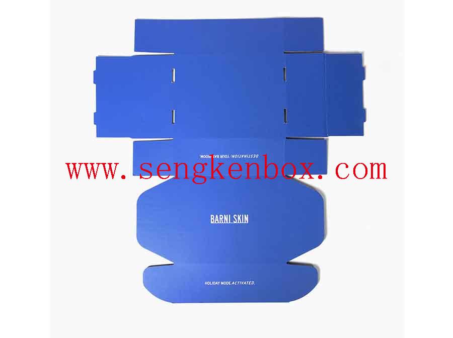 Caja de embalaje azul marino corrugado