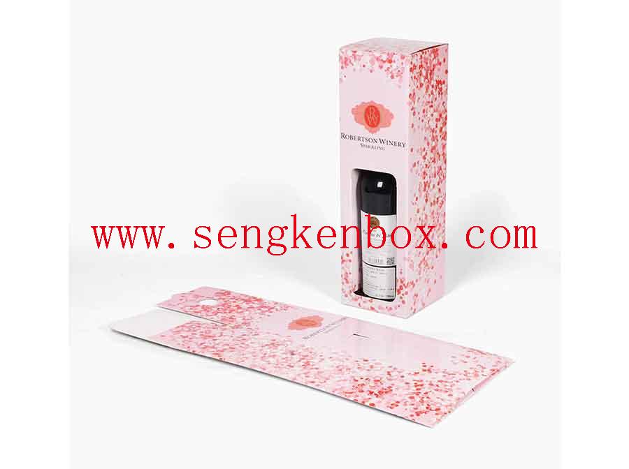 Caja de regalo de papel rosa de lujo