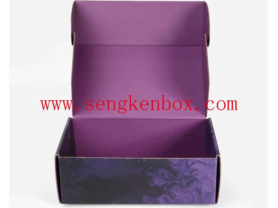 caja de regalo de papel personalizado púrpura