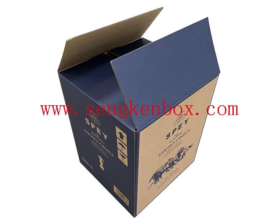 Caja de cartón corrugado para embalaje de whisky