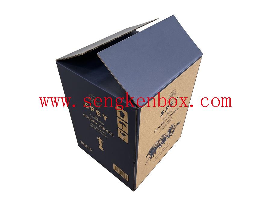 Embalaje de envío de vino marrón impreso Caja de papel de cartón móvil corrugado