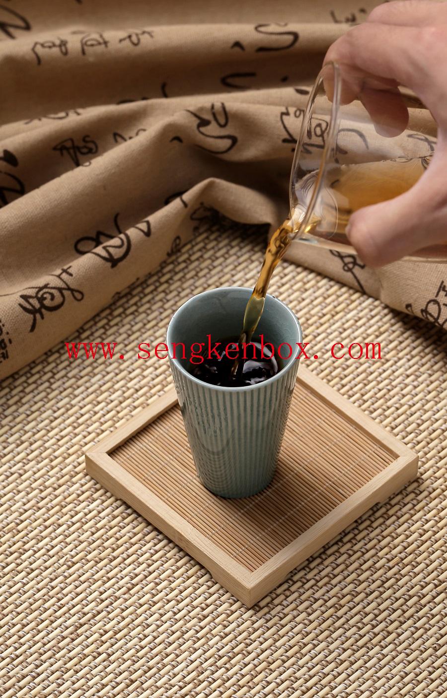 caja de bambú para té