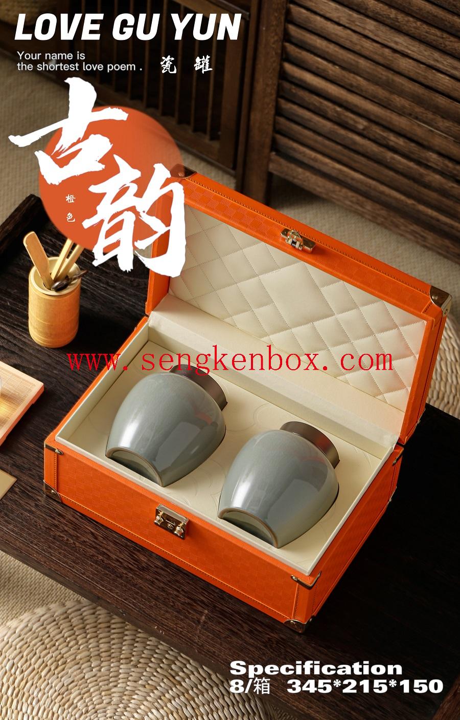 Cajas de cerámica para guardar té.