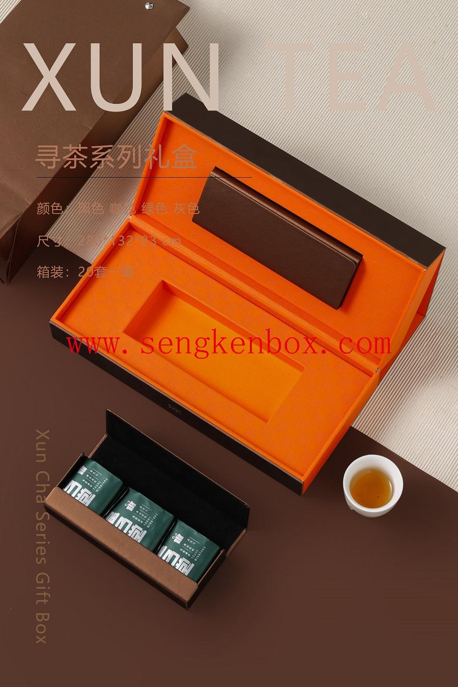 juego de té con caja de madera