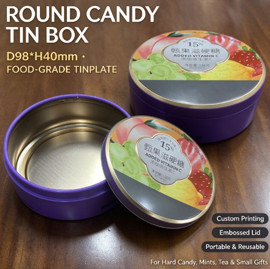 Vitamin C Hard Candy Packaging Tin Vitamin C Hard Candy Packaging Tin