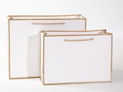 High White Gold Edge Shopping Bags