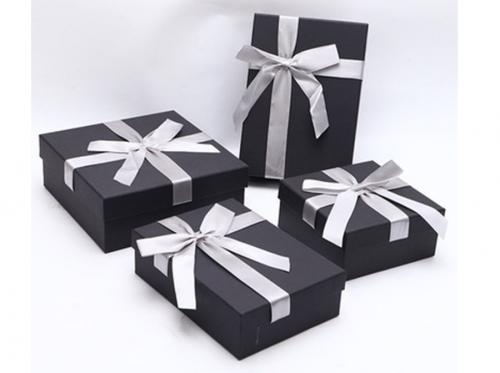 Black High-Grade Silk Scarf Non-Foldable Gift Box