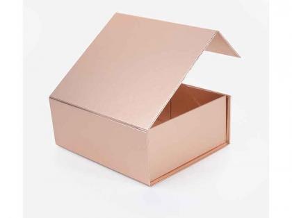 Gloss Rose Gold Custom Logo Luxury Clothing Box