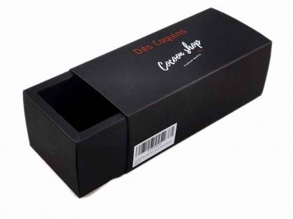 Black Matte Folding Sliding Drawer Paper Box